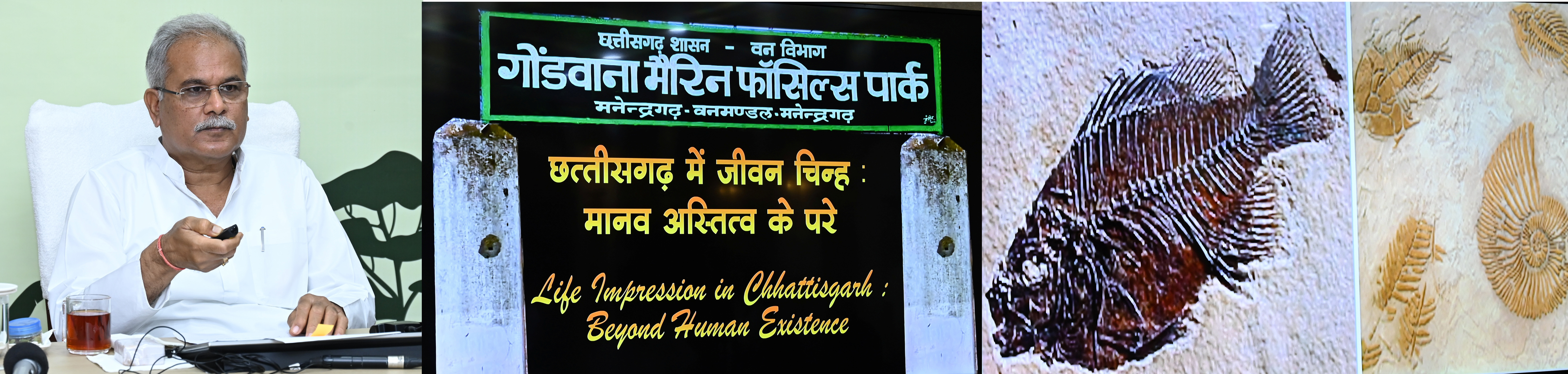 मुख्यमंत्री ने मैरिन फॉसिल्स और केव पेन्टिंग्स पर केन्द्रित लघु वृत्त चित्रों  का किया लोकार्पण