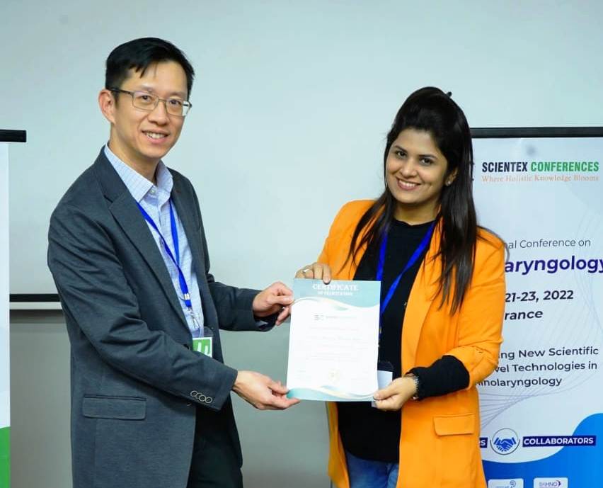 ईएनटी की एसोसिएट प्रोफेसर डाॅ. मान्या ठाकुर ने पेरिस में दिया व्याख्यान