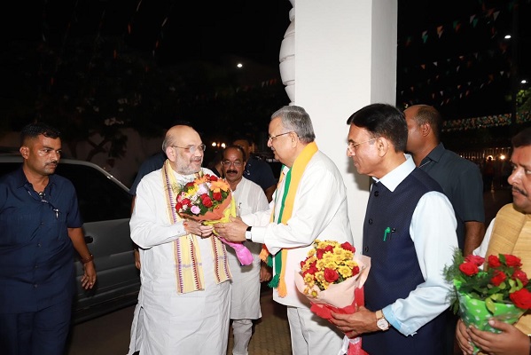 केंद्रीय गृहमंत्री अमित शाह पहुंचे छत्तीसगढ़