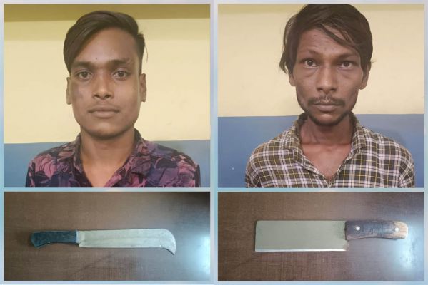 चाकू-तलवार के साथ 2 गिरफ्तार