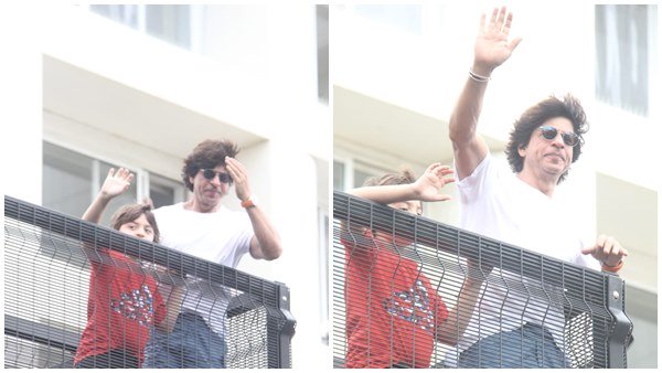 ईद पर शाहरुख खान का दिखा खास अंदाज, बेटे अबराम संग फैंस पर यूं लुटाया प्यार