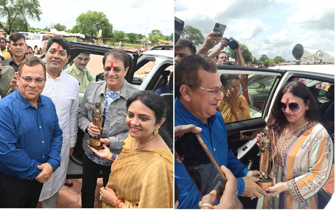 अरुण गोविल और दीपिका चिखलिया ने किए कौशल्या धाम चंदखुरी के दर्शन