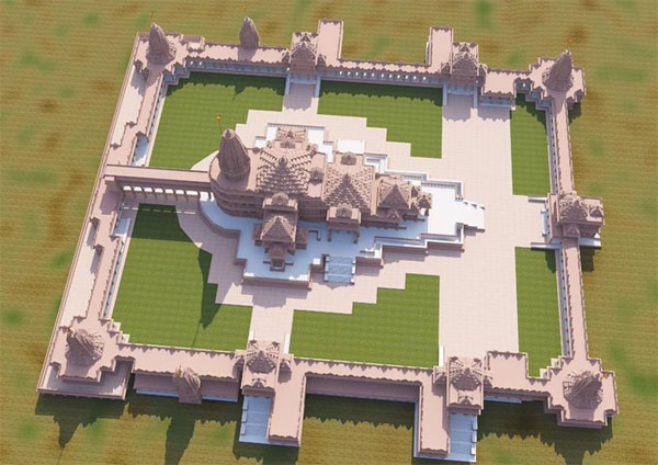 पारंपरिक नागर शैली में बनाया गया है तीन मंजिला राम मंदिर