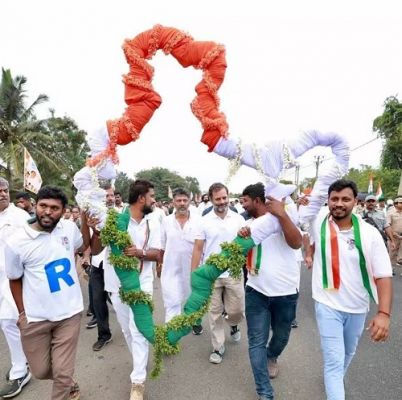 भारत जोड़ो यात्रा के 30वें दिन राहुल ने तिप्तूर से शुरू की पदयात्रा