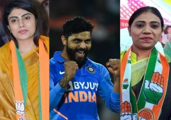 गुजरात विधानसभा: क्रिकेटर रवींद्र जडेजा ने पत्नी के पक्ष में की चुनावी रैली, विरोध में बहन ने संभाली कमान