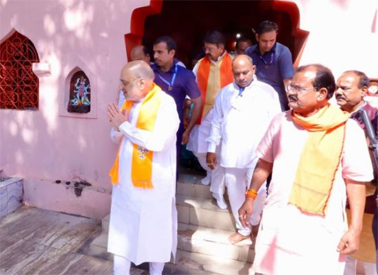 अमित शाह ने छिंदवाड़ा में राम मंदिर में किए दर्शन