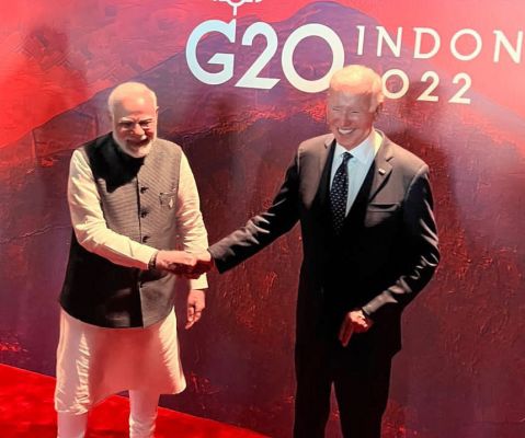 प्रधानमंत्री नरेंद्र मोदी ने बाली में अमरीकी राष्ट्रपति जो बाइडेन से मुलाकात की